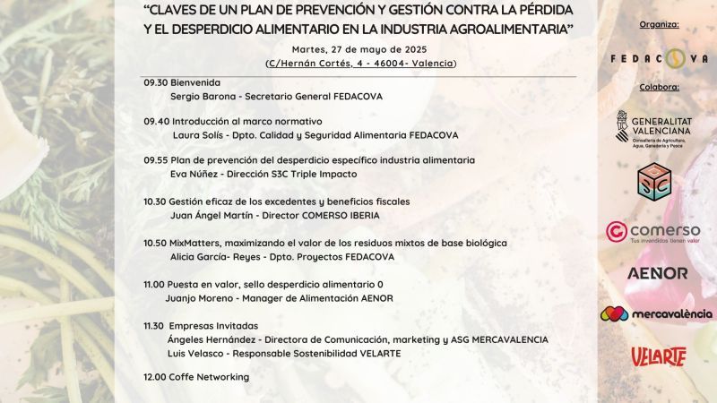 CLAVES DE UN PLAN DE PREVENCIÓN Y GESTIÓN CONTRA LA PÉRDIDA Y EL DESPERDICIO ALIMENTARIO EN LA INDUSTRIA AGROALIMENTARIA